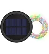 VOOKRY Watering Can Solar Lights Replacement Top - 1 Pack 3.6in Round Solar Panel with 3.5Ft 80 L...