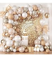 Neutral Balloon Arch Kit, 108 Pcs Double Stuffed Balloon Garland Kit With Pearl Sand White Aprico...