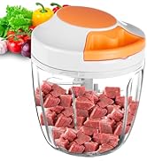 Manual Food Processor Vegetable Chopper, Portable Hand Pull String Garlic Mincer Onion Cutter for...