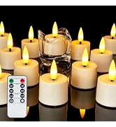 merrynights Remote Candles, 12Pcs Timer LED Votive Candle, Realistic 3D Flickering Flameless Tea ...