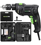 GALAX PRO 5Amp 1/2-inch Hammer Drill with 105pcs Accessories, Variable Speed 0-3000, Hammer and D...