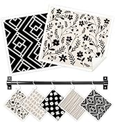 Nyixblyre Swedish Dishcloths for Kitchen, 5 Pack Flower Line Reusable Paper Towels with 3 Hooks, ...