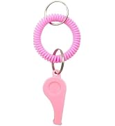 Mozff Pink Sports Whistle with Adjustable Wrist Strap - High-Frequency Sound for Coaches, Referee...