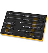 Renekton Extension Bar Set, 1/4", 3/8" and 1/2" Drive Socket Extension, Cr-V Steel, Black Phospha...