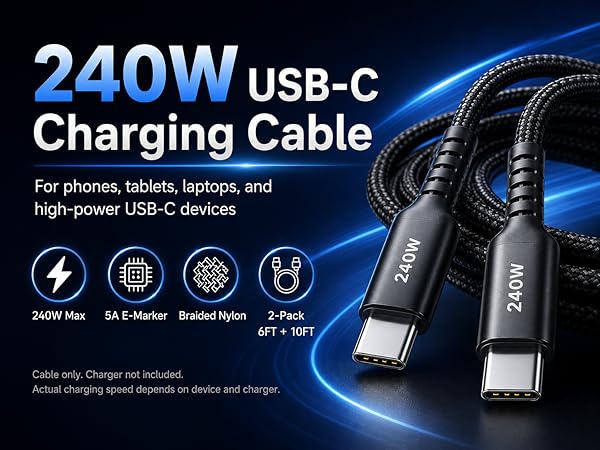 240W USB-C Charging Cable