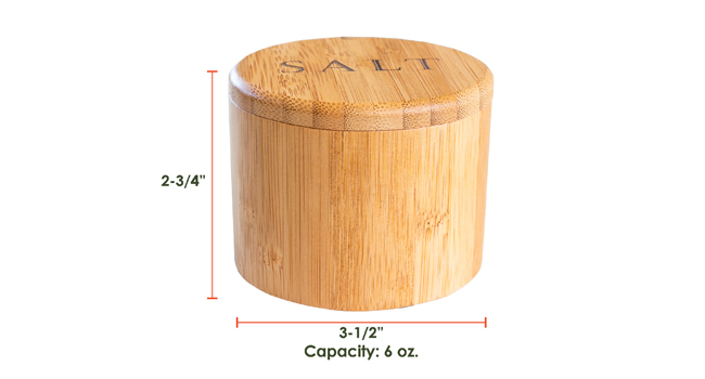 Salt cellar is 2-3/4" tall and 3-1/2" diameter; capacity 6 ounces