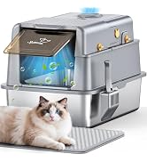 L7 Ultra-Stainless Steel Litter Box with Smart Odor Control, XXL Extra Large Enclosed Metal Cat L...