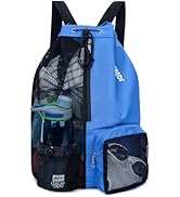 WANDF Swim Bag Mesh Drawstring Backpack with Wet Pocket for Swimming, Gym, and Workout Gear