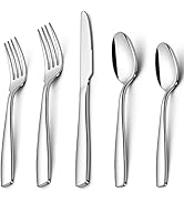 Herogo Heavy Duty Stainless Steel Silverware Set, 60-Piece Heavy Weight Flatware Cutlery Set for ...
