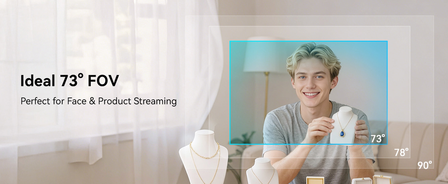 EMEET C60E 4K Webcam with Tripod 73° FOV