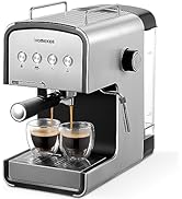 Ihomekee Espresso Machine 15 Bar, Coffee Maker for Cappuccino and Latte Maker with Milk Frother S...