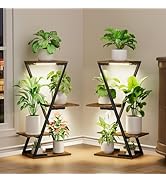 Plant Stand Indoor with Grow Lights - 2 Pack Corner Plant Shelf Indoor, 32