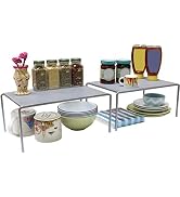 Deco Brothers Expandable Cabinet Shelf Organizer for Kitchen Cabinet and Counter, Grey