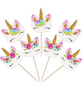 Coopache 48 Pieces Rainbow Unicorn Cupcake Toppers, Cupcake Picks Cake Decorations, Double Sided ...