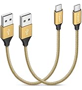 etguuds Short USB C Cable Gold 1ft Fast Charging, 2-Pack USB A to USB C Type Charger Cord for Sam...