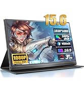 Bimo Portable Monitor 15.6'' 1080P HD USB-C Laptop Monitor HDMI Computer HDR Display with Smart C...