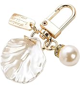 ZhangyiHot Gold Pendant Handbag Rhinestones Keychain Keyring Shell Purse Charm Crystal Pearl Keyc...