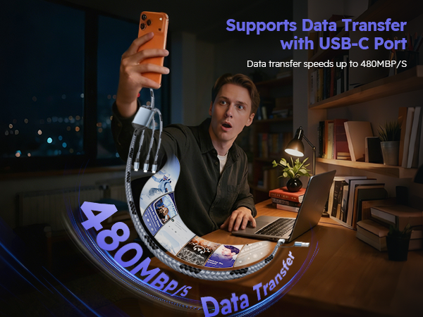 Supports Data Transfer with USB-C Port