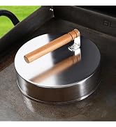 Stainless Steel Cheese Melting Dome with Wooden Handle, 304 Grade, for Griddle Cooking