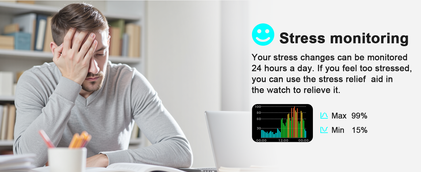 The Fitness tracker tracks your stress level