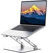 RIWUCT Laptop Stand for Desk Adjustable Height, Ergonomic Laptop Riser Holder with Dual-bar Suppo...