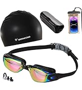 Wenwasno Swim Goggles Combo, Unisex Adult Swimming Goggles