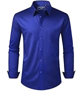 Alimens & Gentle Men's Dress Shirt Regular Fit Stretch Stain Shield Long Sleeve Solid Business We...