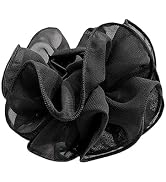 Black Large Chiffon Claw Clip Hair Bow Large Size Black Fabric Ribbon Flower Rose For Women Clamp...