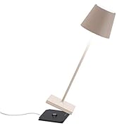 Zafferano Poldina Pro Table Lamp (Sand) Touch On/Off, Touch Dimmable, Cordless, Indoor/Outdoor, L...