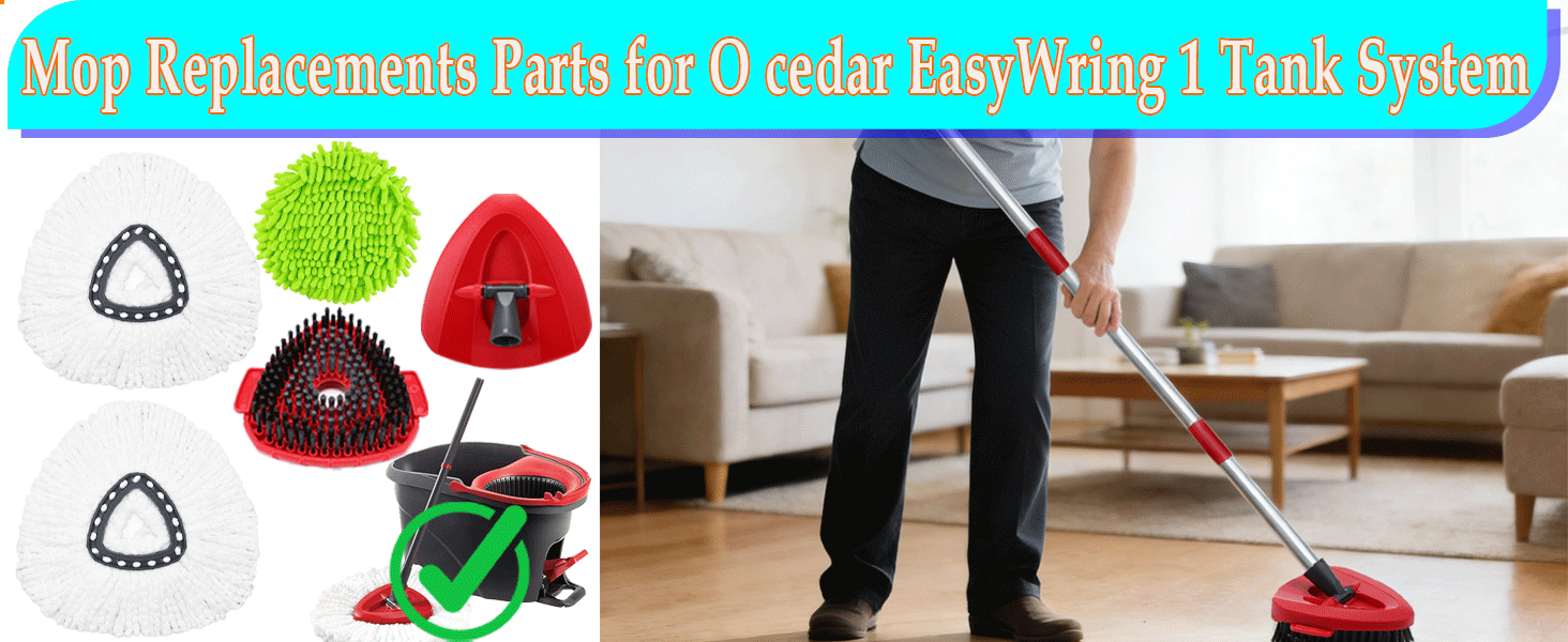 Mop Heads Replacements for O-Cedar EasyWriny Spin System Microfiber Refills Repalce Head