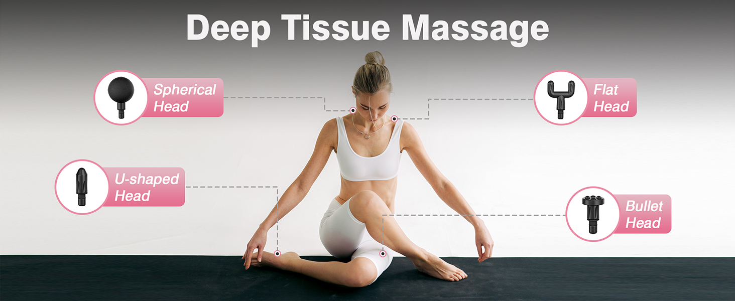 Massage Gun Deep Tissue Back Massage for Athletes for Pain Relief Percussion Massage 4 Massage Head