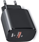 2-Port Power Supply PD 3.0 Adapter Wall Charger,Black