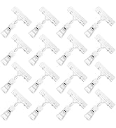 Mlici 16 Pieces Clear Sign Clips, Plastic Merchandise Rotatable Pop Clip Sign Holder Stand, Swive...