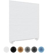 Window Blinds Cordless No Drill Cut to Size Clip On Stick On Self Adhesive Temporary Blinds Pleat...