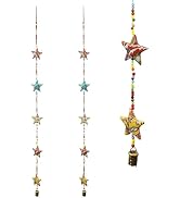 Set of 2 Door Hanging Colorful Decorative 5 Fabric Star String for Indian Festival Indian Traditi...
