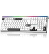 Aula H108 Wireless Mechanical Keyboard, Hot Swappable Silent Keyboard, Full Size Keyboard with Nu...