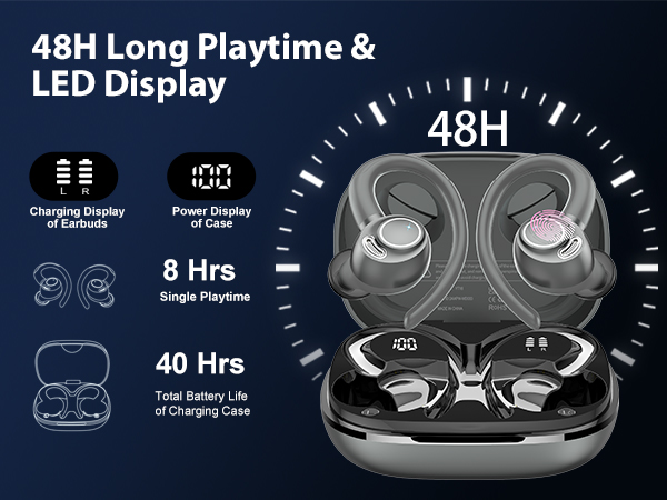 bluetooth headphones in ear headphones wireless headphone noise canceling earbuds waterproof earbuds