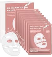 Eqimznv 8 Pcs Collagen Face Mask, Bio-Collagen Real Deep Mask, Hydrating Overnight Mask, Anti Wri...