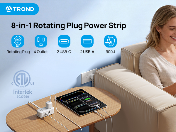 Rotating Plug Power Strip