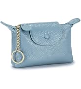 SENDEFN Small Genuine Leather Women Coin Purse, Women's Keychain Zipper Pocket Pouch Wallet