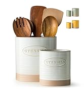 YHOSSEUN Utensil Holder Set of 2, Ceramic Utensil Holder for Kitchen Counter, 6.7