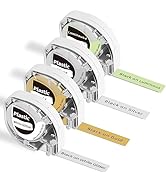 P12 Label Maker Tape, Labels Tape Compatible with Dymo Letratag Refills100H LT-100T Plus LT-110T ...
