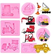 ZiXiang Excavator Fondant Molds Construction Site Bulldozer Crane Forklift Construction Truck Sil...