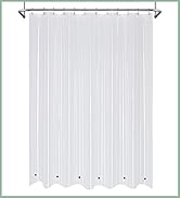 Shower Curtain Liner with 6 Magnets Clear PEVA 8G Thick & Heavy , Waterproof 72 x 72 inch, Clear…