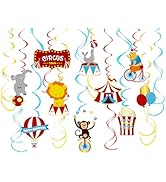 NICROLANDEE Carnival Party Decorations - 30 PCS Circus Animals Hanging Swirl Decorations, Ceiling...