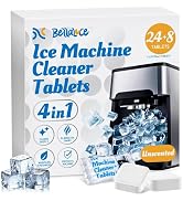 Ice Machine Cleaner Tablets Descaler (32 Pack) – Nickel-Safe Countertop Portable Commercial Ice M...