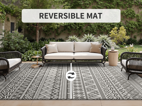 Outdoor Rug-Reversible Outdoor Rug Reversible Patio Mat Outdoor Plastic Straw Rug RV Mat