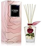 LOVSPA Reed Diffuser Set, PURIFY Rosewater Scented Oil Diffuser with Sticks, Home Fragrance Acces...