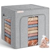 boailydi Rigid-Structured Cashmere Sweater Storage Box, Gray | Seasonal Knitwear Storage for Prem...
