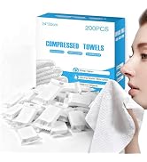 ANKEXIN 200 PCS Compressed Towels, Extra Thick Disposable Face Towel Tablets, Portable Bulk Compr...